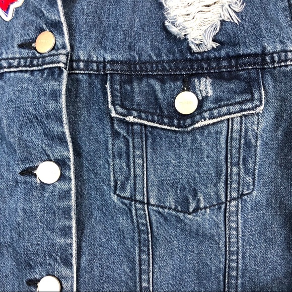 Tinsel Squad distressed patch denim jacket - Picture 8 of 9